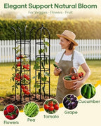 2 Pack 6.2ft High Adjustable Garden Trellis for Climbing Plants, Black - Image 6