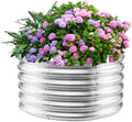 YSEJOMP 17" Tall 32" Diameter Round Raised Garden Bed Kits Outdoor Silver by YSEJOMP