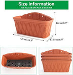 Sungmor 3 Pack Wall Hanging Planters, 16.5 Inch Railing Fence Hanging Flower Pots, Thickened Plastic Water Storage Plant Pot, Indoor Outdoor Garden Balcony Decor, Large Terracotta Color Plant Basket - Image 6