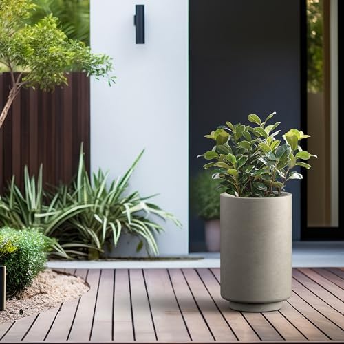 Kante Accent Round Tapered Weathered Concrete Planter 20.1" Tall, Outdoor - Image 6
