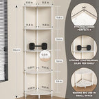 5 Tier Corner Shelf Stand, 50.2", Marble White - Image 4
