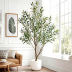 Erimda 5ft Artificial Olive Tree, Realistic Faux Olive Plant with Hand-Placed Fruits, Sturdy Fake Olive Tree for Living Room, Office, Modern Farmhouse Home Decor - Image 2