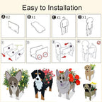 Animal PVC Flower Pot, German Shepherd Shaped Succulent Planter Flower Holder for Garden Patio Balcony Window Sill, for Birthday Pet Lovers, 43x27cm(17x11in) - Image 3