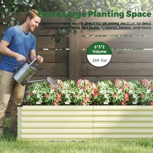NAVINE 6x3x2ft Outdoor Metal Raised Garden Bed, Metal Planter Box, 4-Pack - Image 3