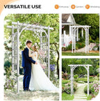 VINGLI Garden Arbor, PVC Wedding Arch for Ceremony Party, Garden Trellis for Climbing Plants Outdoor, Arch Backdrop Stand for Garden, Backyard, Lawn, Wedding - Image 2