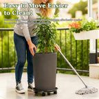Circloophs 5 Packs Plastic Plant Caddy with Casters 12" Heavy-duty Plant Dolly Rolling Plant Stand with Wheels for Moving Heavy and Large Plant Pot Saucers Plant Rollers Indoor and Outdoor, Black - Image 5