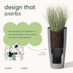 Veradek Mason Series Vega Planter - Tall Round Outdoor Planter with Shelf - Image 5
