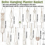 Hoteam 12 Pcs Macrame Plant Hangers Macrame Hanging Planters for Indoor Plants Handmade Boho Hanging Baskets Flower Pots Holder for Outdoor Home Wall Decor - Image 2