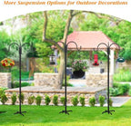 FEED GARDEN Heavy Duty Shepherds Hook 108" Double Hooks Adjustable (44/60/76/92/108") - Metal 5-Prong Base, 12lb Capacity - Easy Assembly Bird Feeder Pole for Hanging Planters, Lanterns, Wind Chimes - Image 6