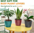 Planterhoma 5 Inch Self Watering Pots for Indoor Plants, 12 Packs African Violet Pots with Indicator, Black Wick Pot with Drainage Holes, Self Watering Planters for Orchid, Devil's Ivy, White - Image 5