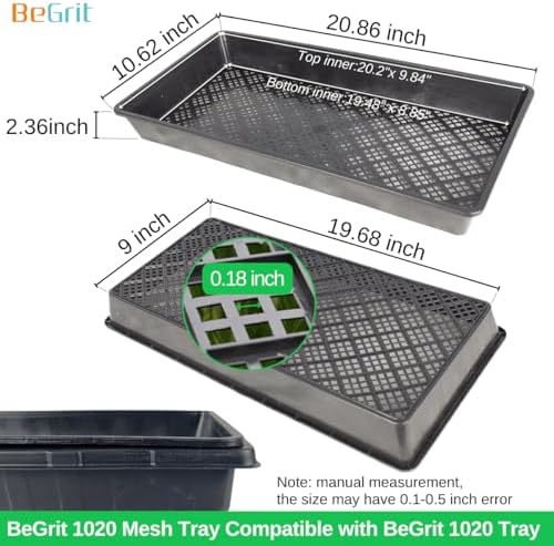 BeGrit 1020 Mesh Bottom Trays with Holes for Seed Starting Germination - Image 2