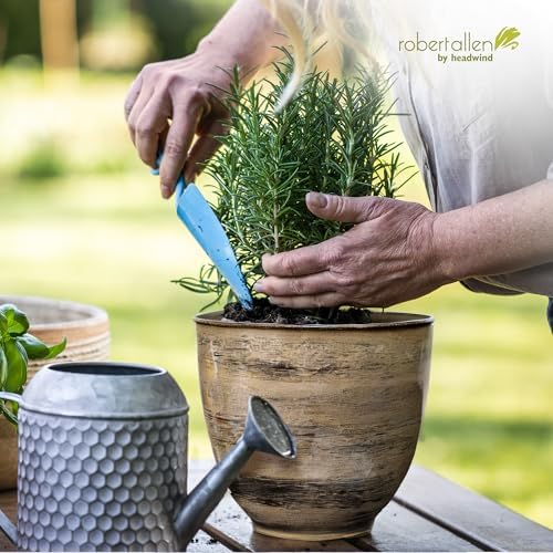 Headwind Glazed Ironstone Hamilton Collection Decorative Plant Pot – 10" Sandstone Beige Pot – Lightweight & Durable with Drainage Flower Pots for Indoor Plants & Outdoor Planter Use by Robert Allen - Image 5