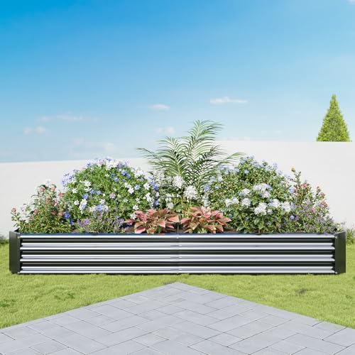 Galvanized Raised Garden Bed Kit, Planter Metal Raised Beds for Gardening 7.6x3.7x1ft Raised Planter Boxes Outdoor, Large Raised Garden Boxes Outdoor for Vegetables-Blcak. - Image 2