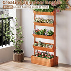 Wooden Raised Garden Bed Vertical Planter Box, Freestanding Plant Stand for Indoor Outdoor Plants, Herbs, Flowers, Vegetables, Gardening (Reddish Brown, 5-Tier，29.9 x 17.9 x 68in) - Image 5