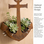 Rustic Anchor Hanging Planter, Nautical Wall Plant Holder - Image 7