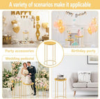 Upgraded 21.6"x9.8" Gold Pedestal Table - Accent Side Table for Living Room - Image 7