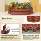 Land Guard 2 Pcs 6ft Metal Raised Garden Bed, 6 x 3 x 1 Galvanized Planter Raised Beds for Vegetables, Brown - Image 3
