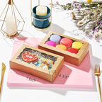 100PCS 7x4.3x1.5 Inch Plastic Clear Cookie Boxes with Window Chocolate Truffle Orec Pastry Bakery Dount Boxes Browine Soap Treat Boxes for Party Favors Wedding Christmas Valentine's - Image 2