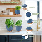 Self Watering Pots for Inoor Ourdoor Plants 10/9/8/7/6.5 Inch, 5 Pack - Image 5