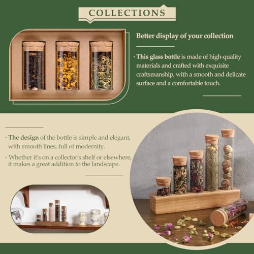 JIUYUE 40-Pack 1.35 oz (40ml) Glass Bottles & Test Tubes with Cork Stoppers - Image 4