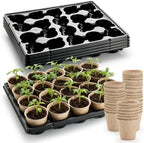 RooTrimmer 3.15 Inch Peat Pots 100 Pcs with 20 Cell Seedling Trays 5 Pcs, Biodegradable Seed Starter Pots with Drainage, Reusable Nursery Tray for Seed Starting Indoor Gardening Propagation Kit 5 Sets by RooTrimmer