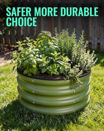 ZXZYHFTY Round Raised Garden Bed Set, 1 Pack, 2 x 2 x 1 Ft, Green - Image 3