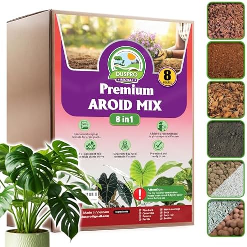 DUSPRO 8-in-1 Aroid Potting Mix, Pre-Mixed Chunky Soil, Airy Blend, 8 QT by DUSPRO