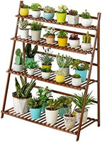 Bamboo Plant Stand, 4 Tier Ladder Flower Pots Holder with Rear Bar,Foldable Corner Standing Shelf for Patio Garden Balcony Living Room Display Shelves (Size : 100x45x122cm) by Antourlamm