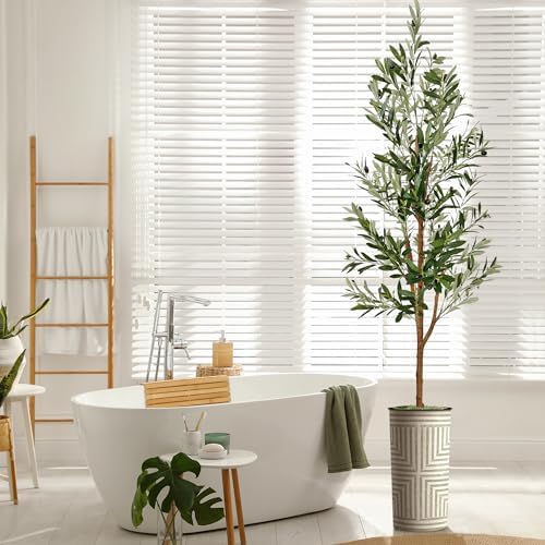 Artificial Tree in Optional Designed Pot, Fake Olive Silk Tree for Indoor and Outdoor Home Decoration - 68" Overall Tall (Plant Pot Plus Tree) - Image 7