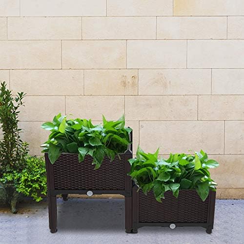 Raised Garden Bed with Legs Planters for Outdoor Plants Planter Box Elevated Garden Boxes Plant pots Perfect for Garden Patio Balcony Deck to Planting Flowers (Brown) - Image 7