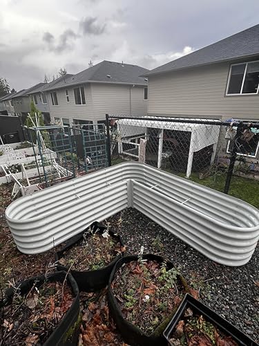 Anleolife 2-Bed 81x81in Heart-Shaped Raised Garden Beds, Antique White - Image 4