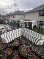 Anleolife 2-Bed 81x81in Heart-Shaped Raised Garden Beds, Antique White - Image 4