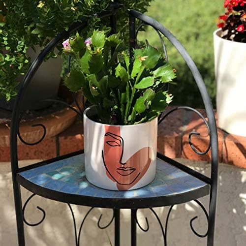 Planter for Succulent Plant Ceramic Plant Pots Indoor, Novelty Planters for Home Office Garden (Modern Girl Profile, Large, 2) - Image 6