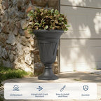24"Tall Urn Planters for Outdoor Plants, Urns and Pedestal Set of 2 - Image 5