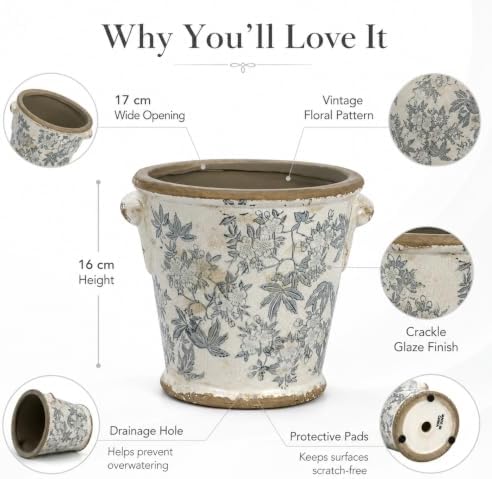Dosayes Ceramic Pot for Plant,6.30 inch Vintage Flower Pot - Image 6