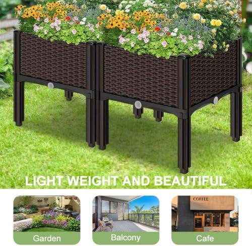 Elevated Plastic Raised Garden Bed Planter Outdoor Planters with Drainage - Image 7
