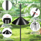 Squirrel-Proof Shepherd Hook for Outdoor, 104" Bird Feeder Pole - Image 2