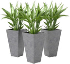 Outsunny 28 Inch Tall Planters for Outdoor Plants Plastic Flower Pots Gray by Outsunny