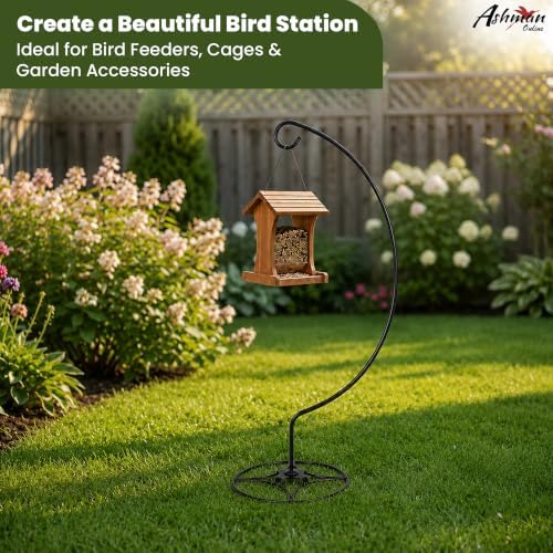 Ashman Shepherd Hook Stand, Bird Cage Stand, Outdoor and Indoor Flower Basket, Patio Plant and Bird Feed Station Stand - Image 4