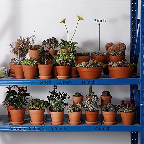Yishang Large Terra Cotta Pots with Saucer- 6 Pack Large 6'' Terra Cotta Plant Pot with Drainage Hole, Flower Pot with Tray, Terracotta Pot for Indoor Outdoor Plant - Image 3