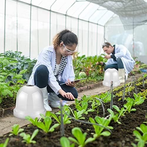 20 Pack Garden Cloche Plant Dome 10.2" D x 8.3" H Plant Cover Plastic Humidity Dome Reusable Protector Mini Greenhouse Plastic Bell Cover with 60 Ground Securing Pegs for Outdoors - Image 6