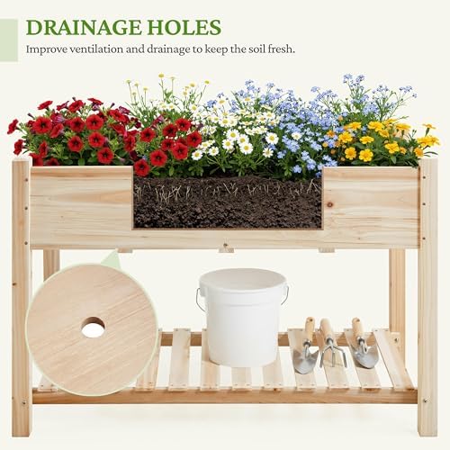 Yaheetech 47" Raised Garden Bed with Legs, Wooden Planter Box, 2Pcs - Image 6