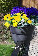 Emsco Group Bloomers Railing Planter with Drainage Holes- 24” W - Slate, Plastic - Image 4