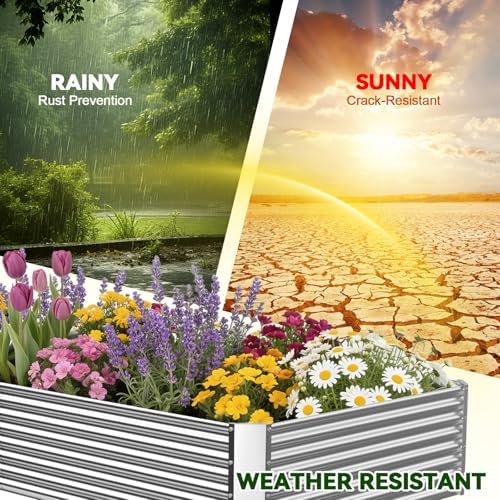 3 Pack 6x3FT Raised Beds for Gardening, Corrugated Galvanized Steel Raised Garden Bed, Outdoor Metal Above Ground Garden Bed for Vegetables and Flowers(Rectangular) - Image 5