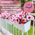 LaLaGreen Hanging Planter Box (14 in, 6 Pack) White Metal Deck Rail Pots - Image 6