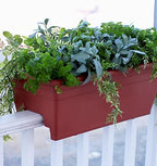 The HC Companies 24 Inch Deck Rail Box Planter Lightweight Outdoor Plastic Plant Pot for Herbs and Flowers, White - Image 5