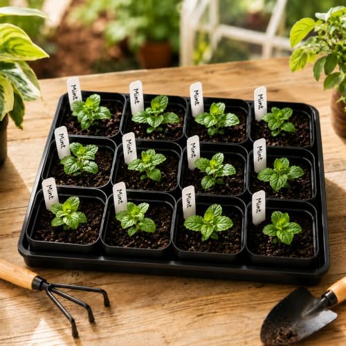5 Pack Plastic Seed Starter Tray with 60pcs 3.5 inch Nursery Pots - Image 7