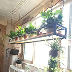 Ceiling Hanging Shelf Kitchen Storage Shelving, Flower Stand, Plant Railing Shelf with Solid Wood Board and Iron Frame, for Bar Flower Shop Balcony (Size : 120cm) by AOLBSPD