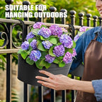 Zishine Hanging Planters for Outdoor Plants, 5 Pcs 13.7" Iron Railing Pots - Image 4