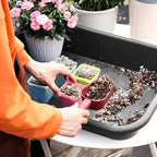 Luwint Garden Tidy Potting Tray, Plant Reportting Tray for Indoor Transplanting Gardening Planting Accessories Large Succulent Table (Black) - Image 2